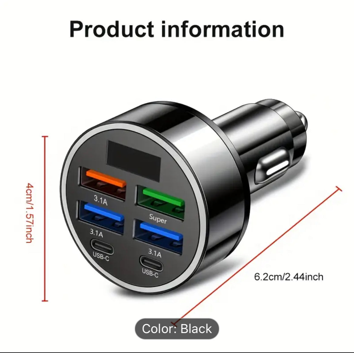 4-Port XJDR Fast Car Charger
