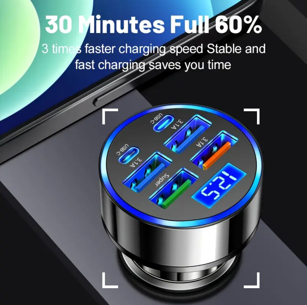 4-Port XJDR Fast Car Charger